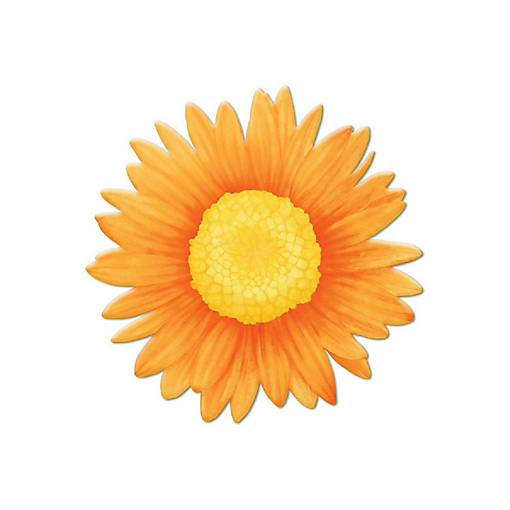 12" Metal Embossed Daisy Hanger: Orange