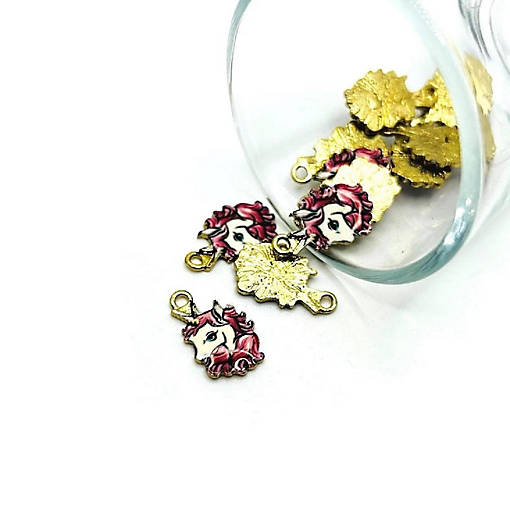 12 Pcs Rainbow Unicorn Head Charms
