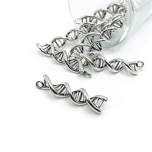 12 Pcs Silver DNA Helix Charms