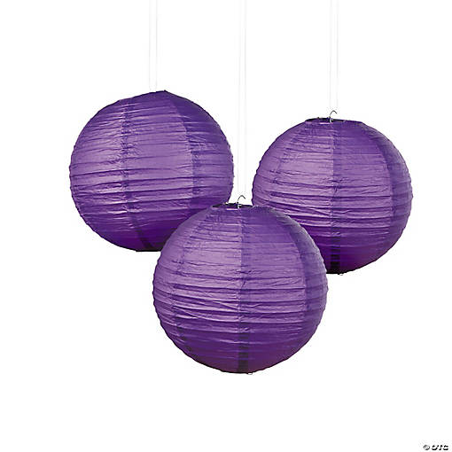 12" Solid Color Paper Lanterns - 6 Pc.