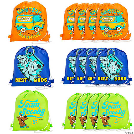 12" x 15" Medium Scooby-Doo!&amp;#8482; Multicolor Drawstring Backpacks &amp;#8211; 12 Pc.