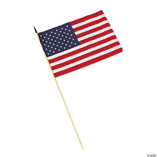 Dozen 12x18 12"x18" Lot of 12 48 Star USA American Stick Flag wood Staff 