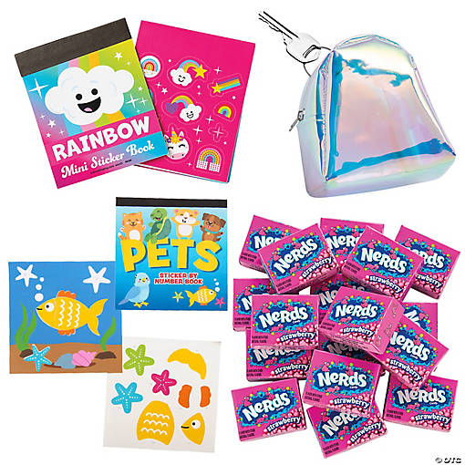 120 Pc. Mini Iridescent Backpack Handout Kit for 12