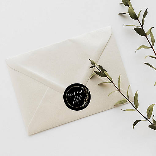 120PC Save The Date Black/Gold Leaf Fram
