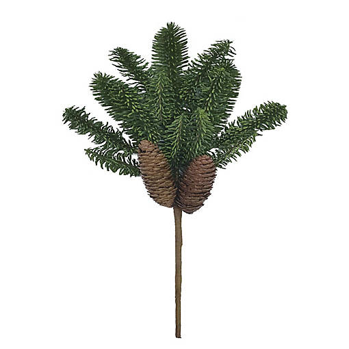 12PC Artificial 18" Soft Pine Cone Bush &amp;#8211; Rustic Greenery