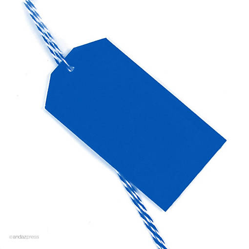 12PC Classic Tags Solid Blank Royal Blue