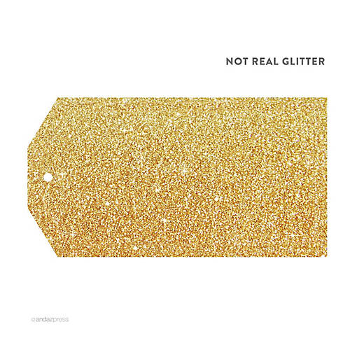 12PC Classic Tags Solid  Gold Glitter