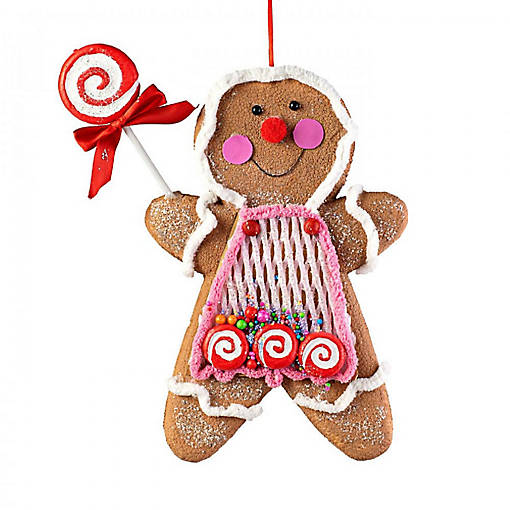 13" Pink Gingerbread Ornament