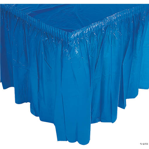 14 ft. x 29" Blue Pleated Plastic Table Skirt