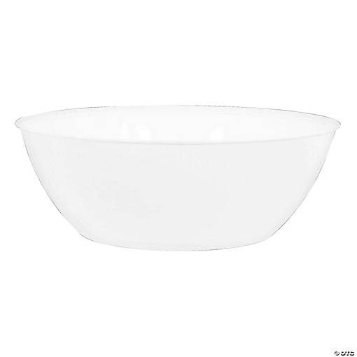 15" Bulk 6 Pc. Large White Plastic Serving Bowls