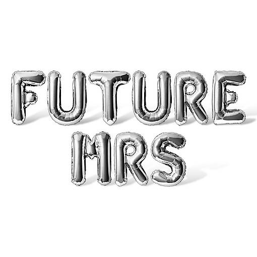 16 Inch Silver FUTURE MRS Letter Balloon Banner