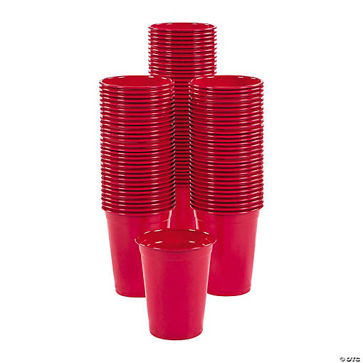 16 oz. Bulk 100 Ct. Solid Color Disposable Plastic Cups