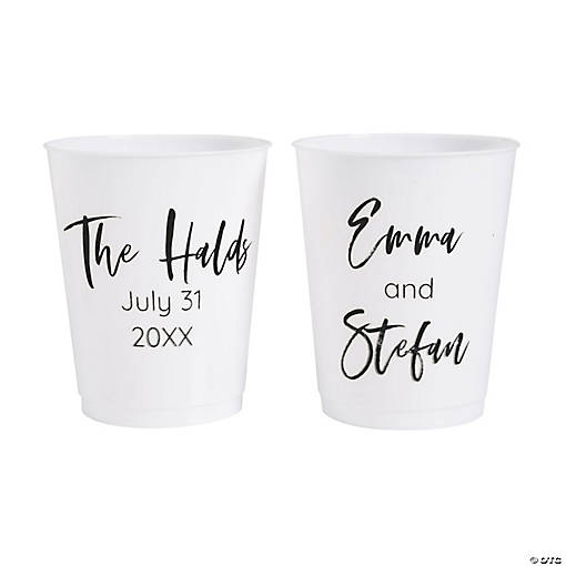 16 oz. Bulk 50 Ct. Personalized Double-Sided Script Name Reusable Plastic Cups