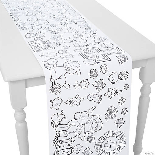 17" x 90" Color Your Own Easter Activity Table Runner Roll