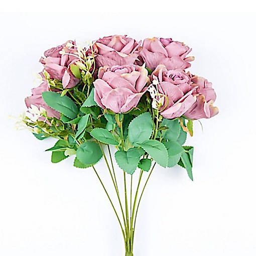 18" Silk Rose Bushes Artificial Flowers