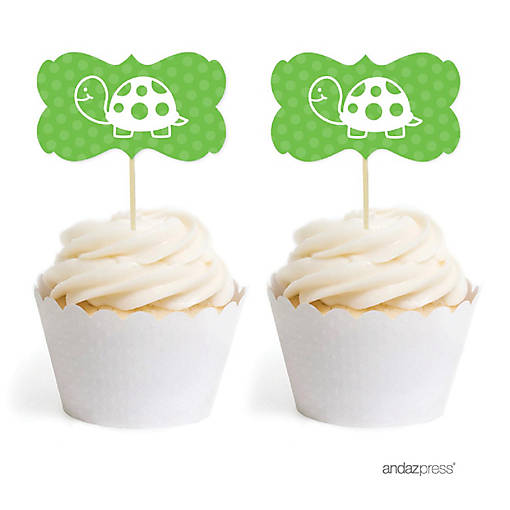 18PK Turtle Cupcake Toppers