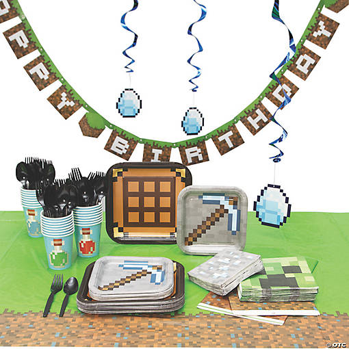 190 Pc. Minecraft Tableware Kit for 24 Guests
