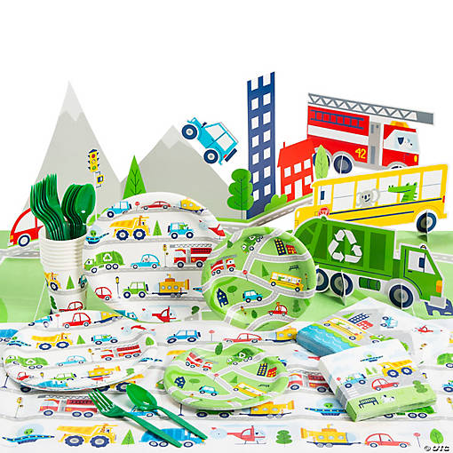 193 Pc. Transportation Time Disposable Tableware Kit for 24 Guests