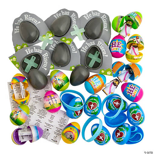 2 1/2" Bulk 240 Pc. Religious Toy-Filled Plastic Easter Egg Assortment