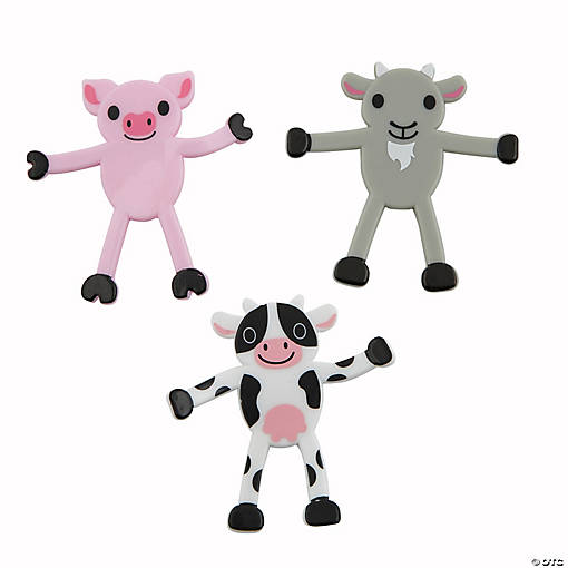 2 1/2" Bulk 48 Pc. Mini Farm Character Bendables