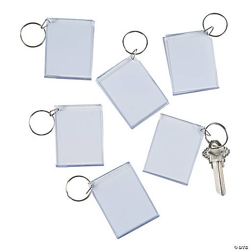 2 1/2" DIY Clear Plastic Keychains - 12 Pc.