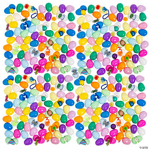 2 1/2" Mega Bulk 200 Pc. Colorful Toy-Filled Plastic Easter Eggs