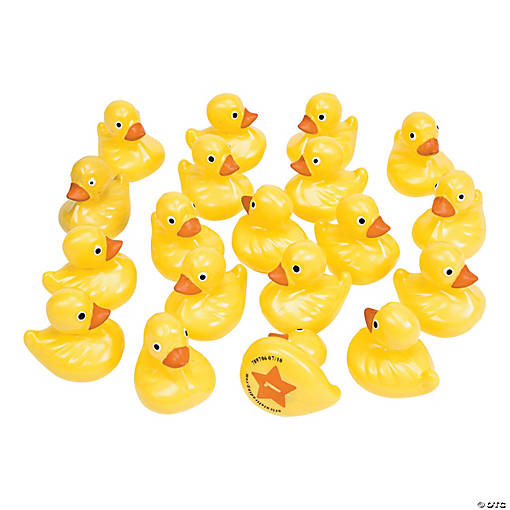 2 1/2" Numbered Bright Yellow Plastic Duck Matching Game Set
