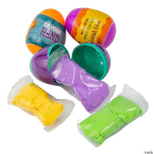 2 1/2" Religious Clay-Filled Plastic Easter Eggs - 12 Pc.