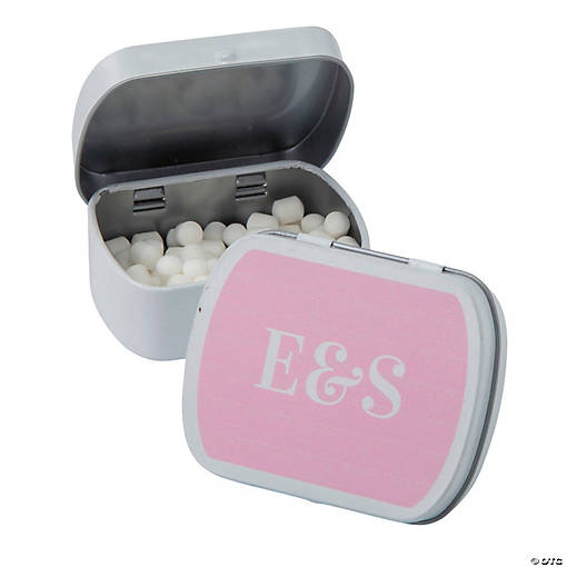 2 1/4" 11 oz. Personalized Modern Monogram Initials Mint Tins - 24 Pc.