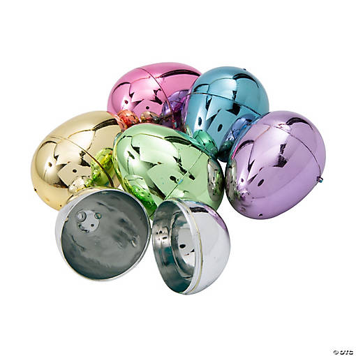 2 1/4" Bright Metallic Plastic Easter Eggs - 12 Pc.
