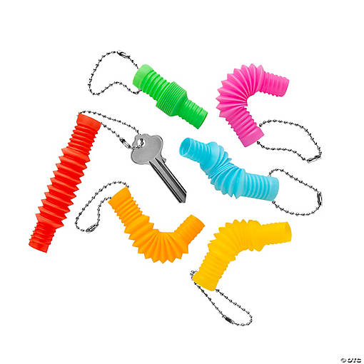 2 1/4" Bulk 48 Pc. Mini Pull-Tube Stretching Plastic Keychains