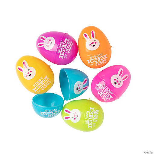 2 1/4" Bulk 72 Pc. Religious Bunny Plastic Easter Eggs