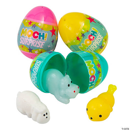 2 1/4" Bulk 96 Pc. Mochi Surprise Squishy-Filled Plastic Easter Eggs
