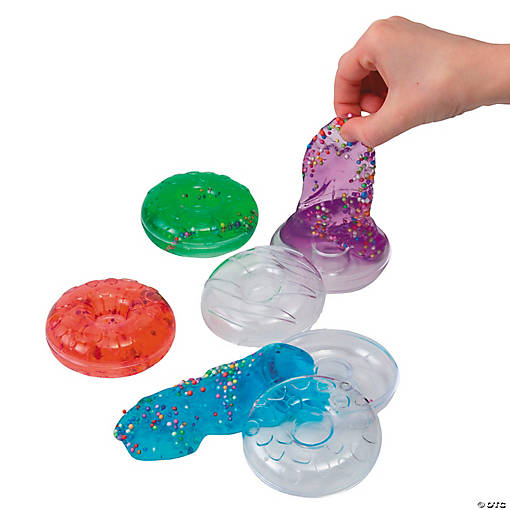 2 1/4" Multicolor Sprinkle Putty-Filled Plastic Donuts - 12 Pc.