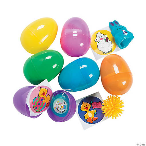 2 1/4&amp;#8221; Toy-Filled Plastic Easter Eggs - 24 Pc.