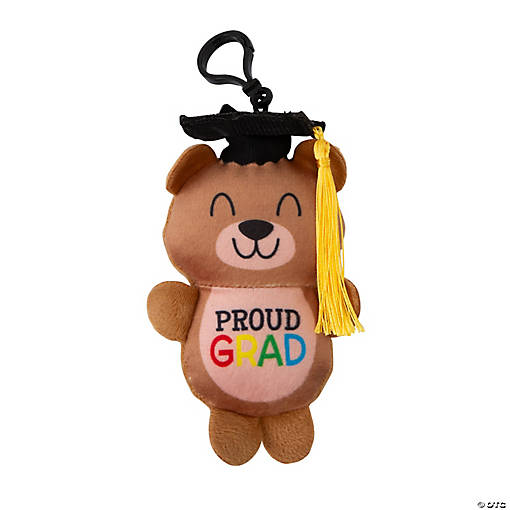 2 1/4" x 3 1/2" Stuffed Elementary Graduation Bear Backpack Clips &amp;#8211; 12 Pc.