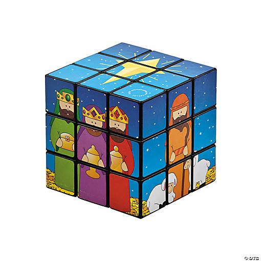 2 3/4" Nativity Scene Plastic Magic Cube Puzzles - 12 Pc.