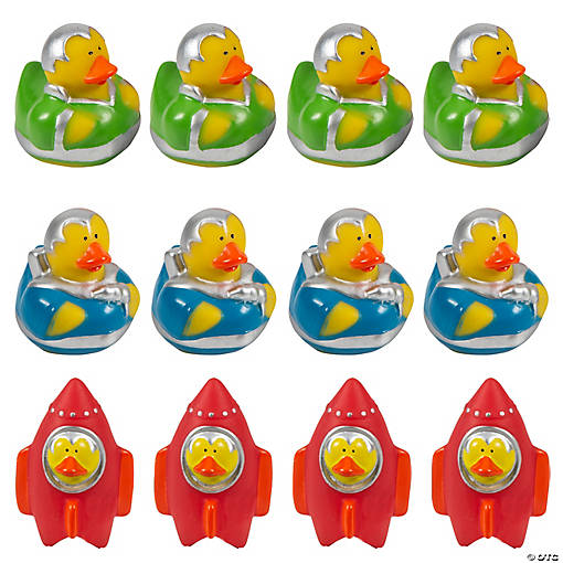 2" &amp;#8211; 3" Multicolor Outer Space Explorer Rubber Ducks &amp;#8211; 12 Pc.