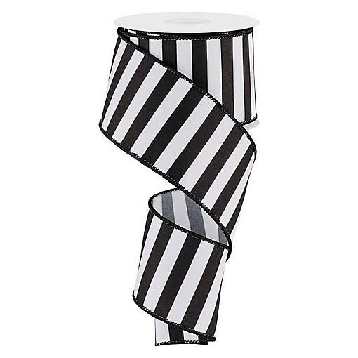 2.5" Medium Horizontal Stripe Ribbon: Black (10 Yard)