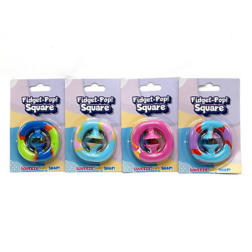 2.5" x  2.5" Fidget Pop Square! Assortment 4 Pcs.