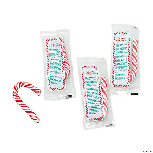 2" 7 oz. Mini Religious Classic Peppermint Candy Canes - 40 Pc.