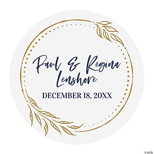 2" Bulk 144 Pc. Personalized Fall-Themed Wedding Round Stickers