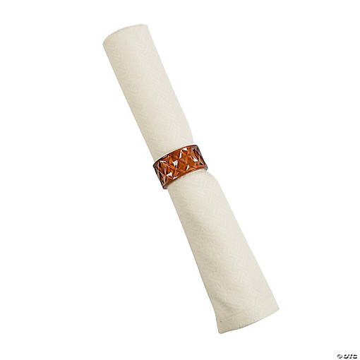 2" diam. Amber Patterned Plastic Napkin Ring Decorations - 12 Pc.