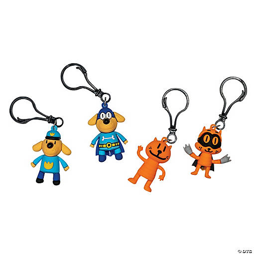 2" Dog Man&amp;#8482; Character Backpack Clip Keychains - 24 Pc.