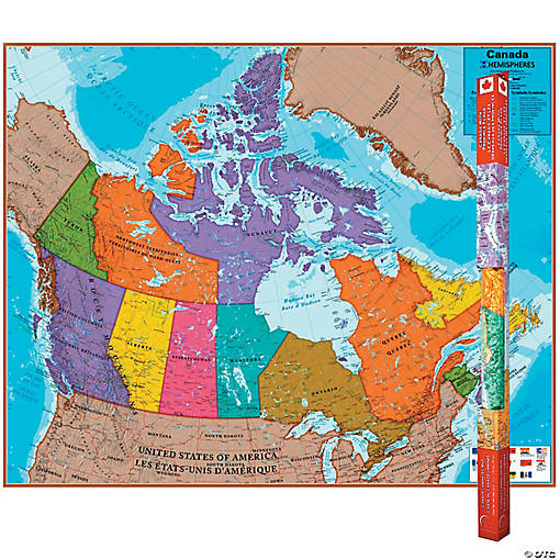 (2 Ea) Hemispheres Laminated Map