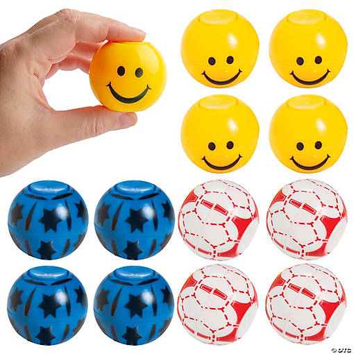 2" Everyday Fun Patterned Plastic Fidget Spinner Balls - 12 Pc.