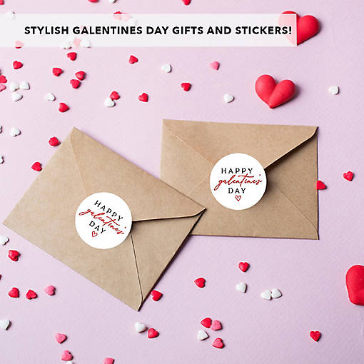 2'' Galentines Classic Red White Stickers