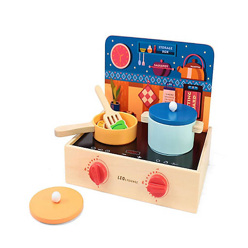 2-in-1 Mini Kitchen Wooden Play Set with 15-Pieces Included