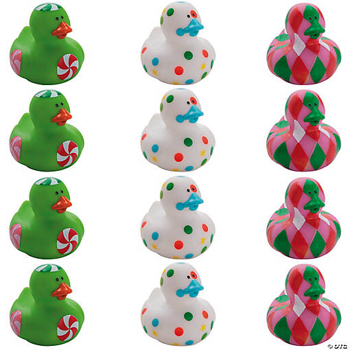 2" Multicolor Holiday Sugar Rush Rubber Ducks &amp;#8211; 12 Pc.