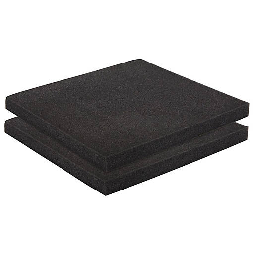 2-Pack Packing Foam Sheets - 12x12x1 Customizable Polyurethane Insert Pads for Tool Case Cushioning, Crafts (Black)